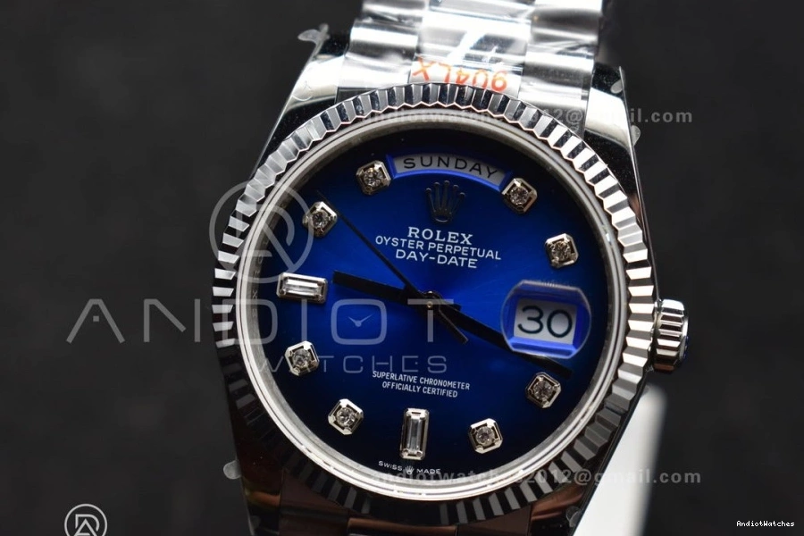 on FlexibleFit 904L Edition 36 Diamond Blue V5 (Gain Dial Best DayDate SS 677 President Weight) Bracelet vr3255 QF Steel 0327